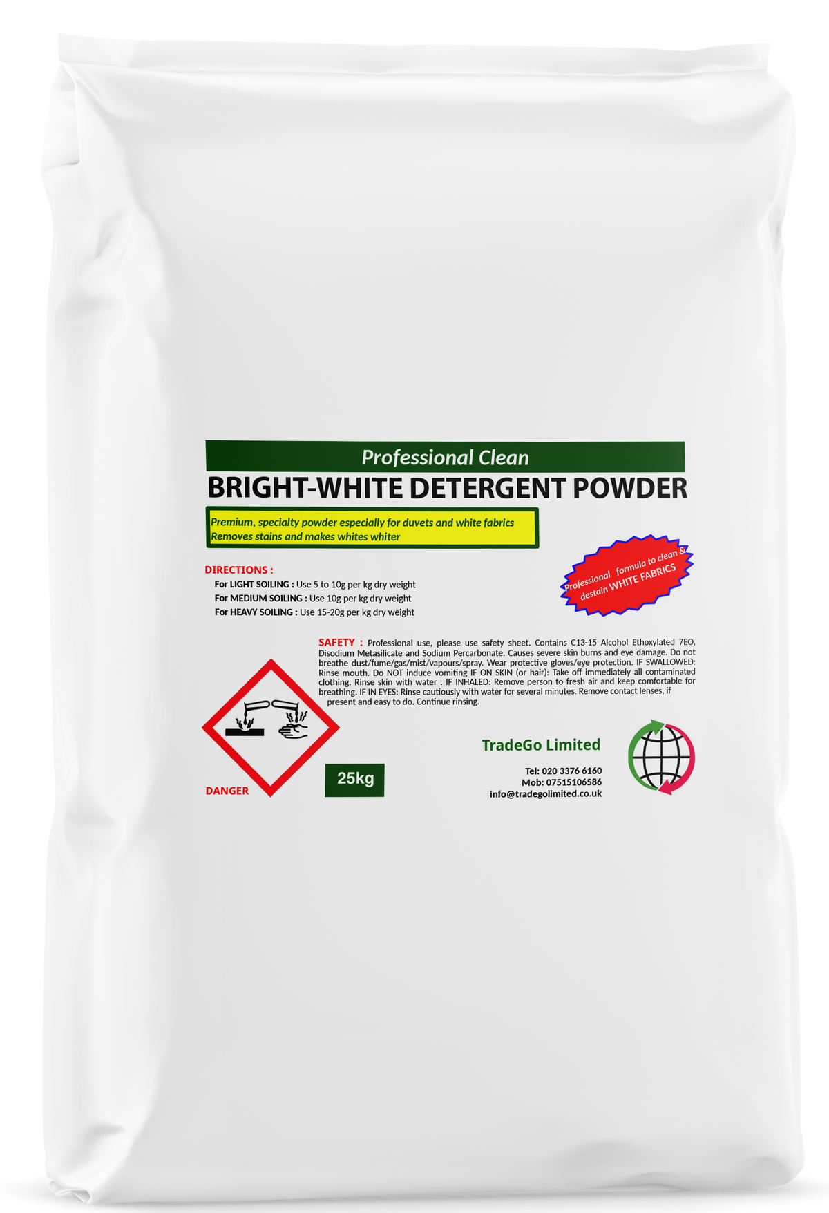 Professional Clean Bright-White Detergent Powder